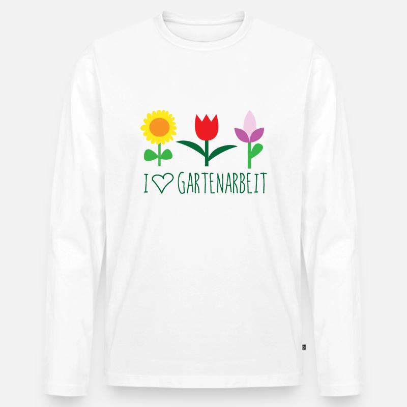 ich liebe garten arbeit - Männer Premium Bio Langarmshirt - Weiß