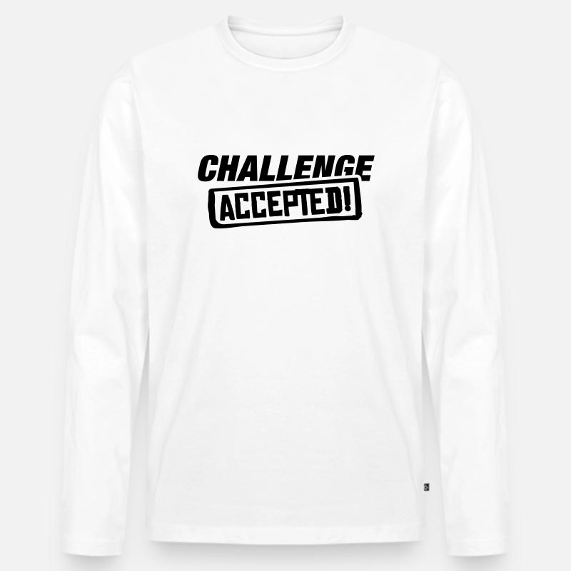 challenge_accepted_ak1 - Männer Premium Bio Langarmshirt - Weiß