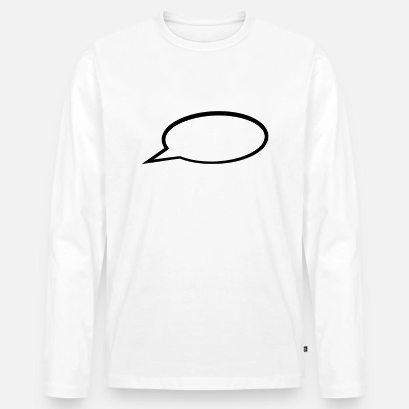 Sprechblase - Männer Premium Bio Langarmshirt - Weiß