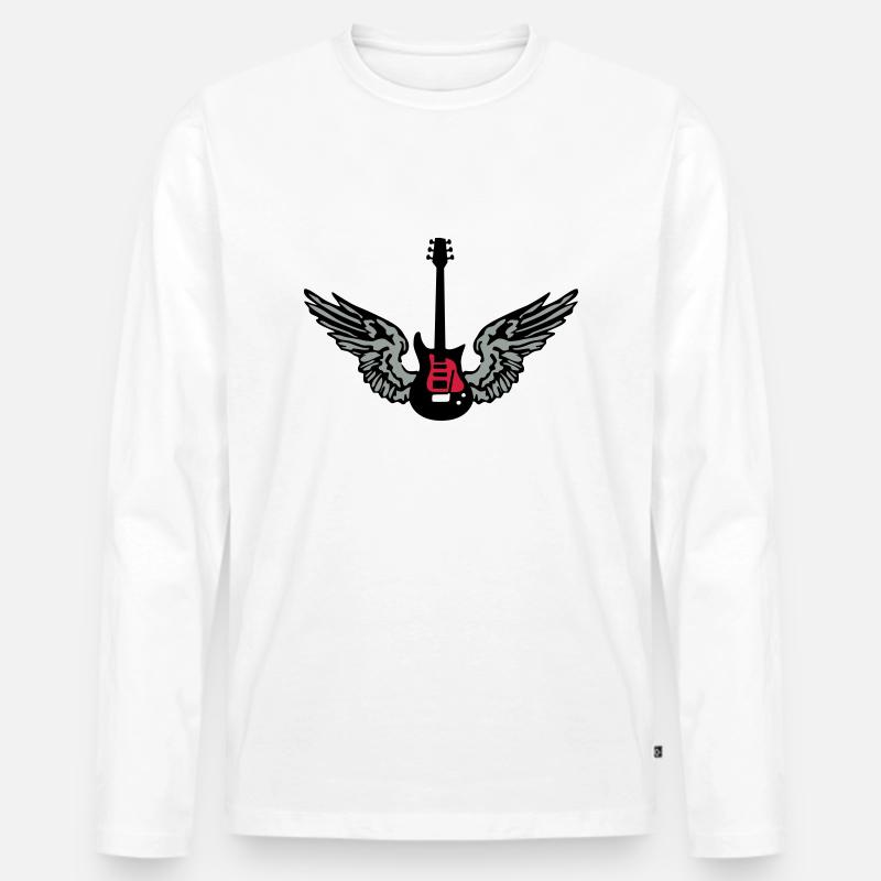 guitar_wings_042013_a_3c - Männer Premium Bio Langarmshirt - Weiß