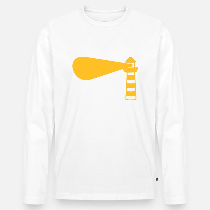 Light Tower Design - Männer Premium Bio Langarmshirt - Weiß