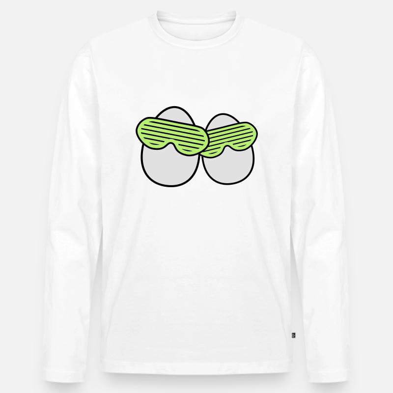Funky Eggs - Männer Premium Bio Langarmshirt - Weiß
