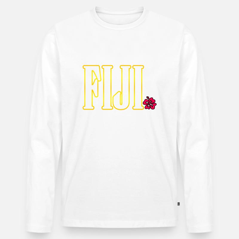 Fidschi - Männer Premium Bio Langarmshirt - Weiß