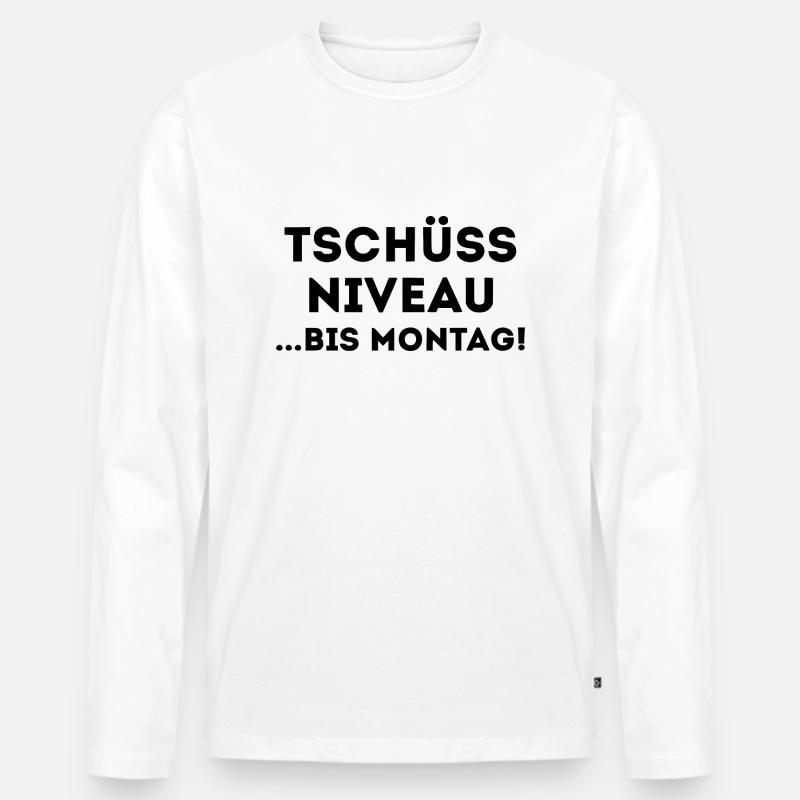 bis Montag - Männer Premium Bio Langarmshirt - Weiß