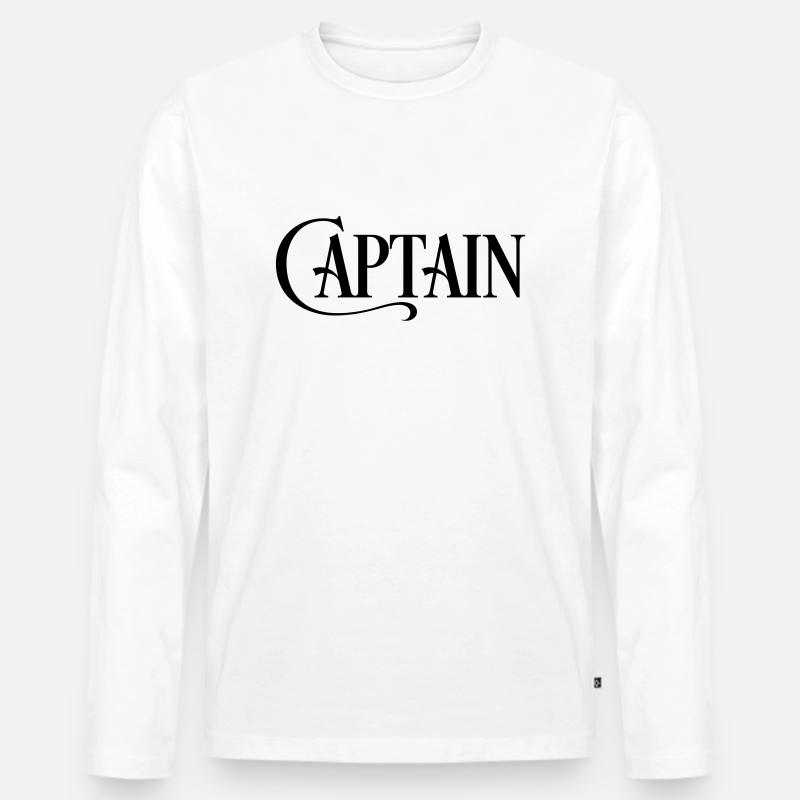 captain - Männer Premium Bio Langarmshirt - Weiß