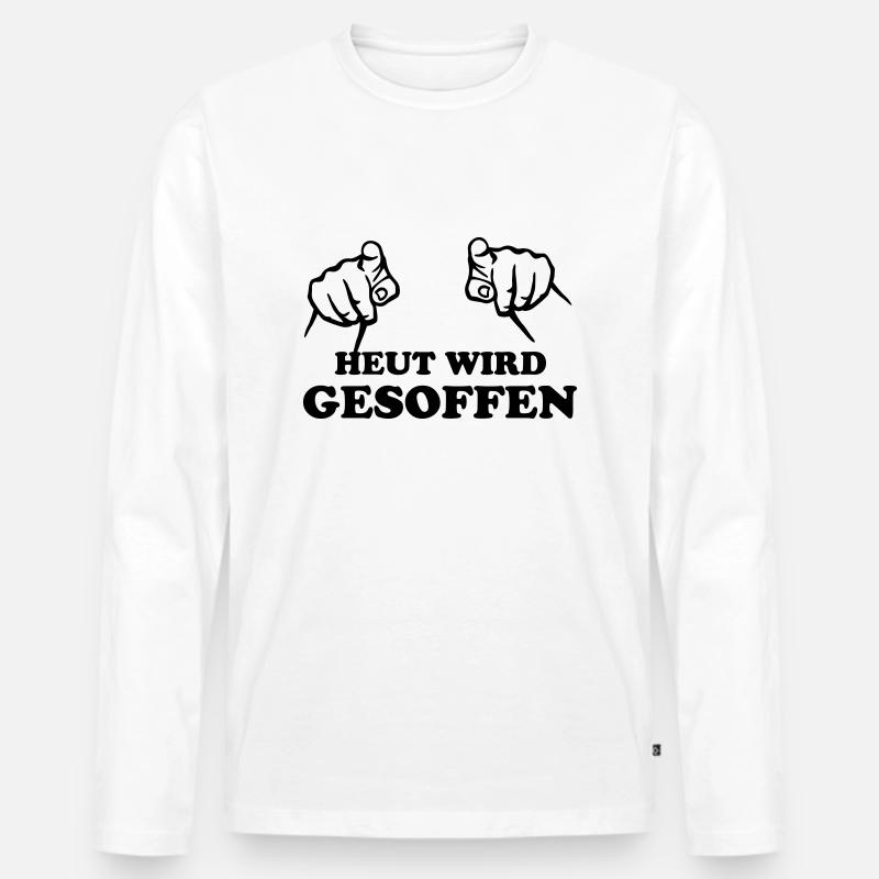 heut_wird_gesoffen; saufen! - Männer Premium Bio Langarmshirt - Weiß