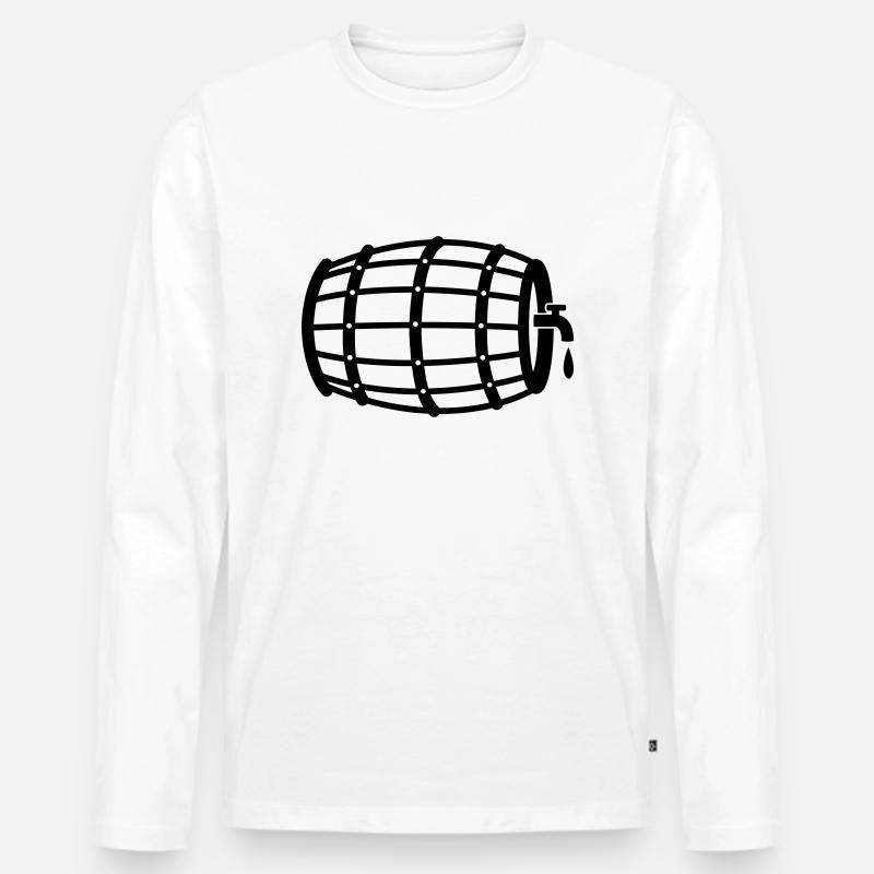 Beer barrel - Männer Premium Bio Langarmshirt - Weiß