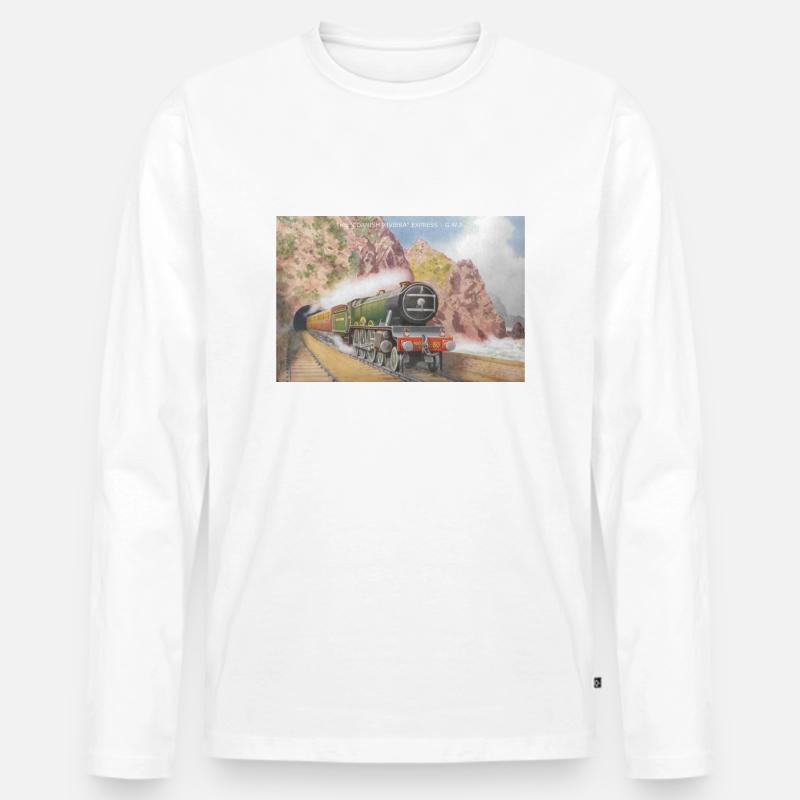 Cornish Riviera - Männer Premium Bio Langarmshirt - Weiß