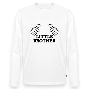 Little Brother - T-shirt manches longues Premium bio Homme - blanc - Devant - Nico (187cm)