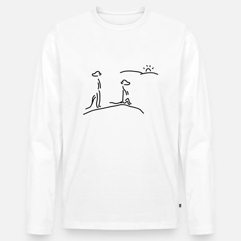 erdmännchen passen auf - Männer Premium Bio Langarmshirt - Weiß