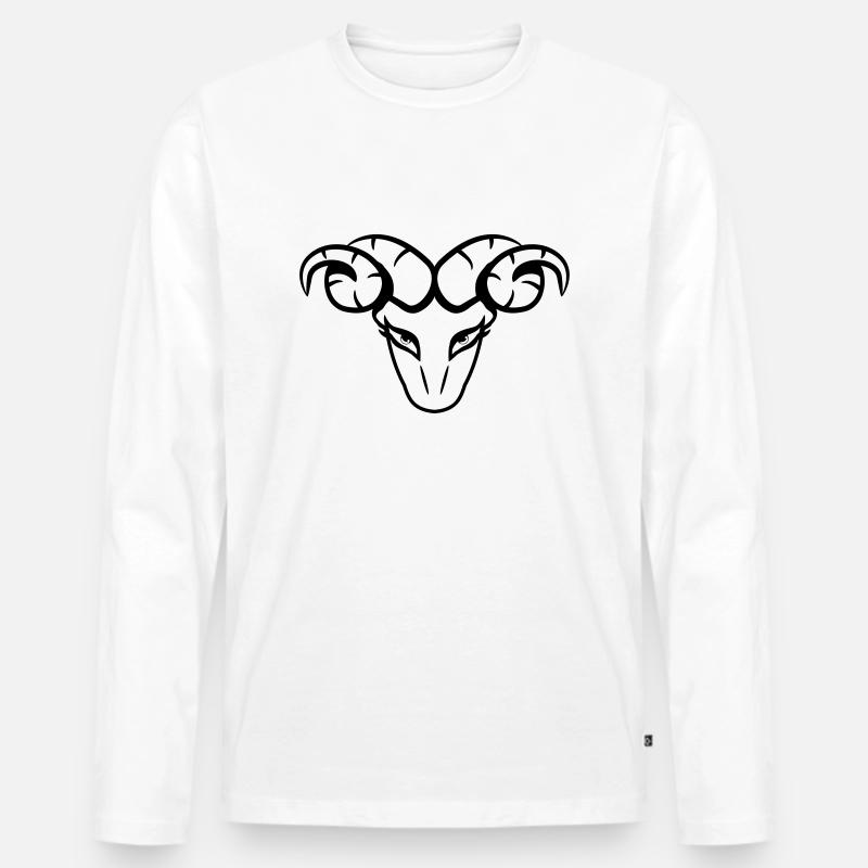Widder horoskop - Männer Premium Bio Langarmshirt - Weiß