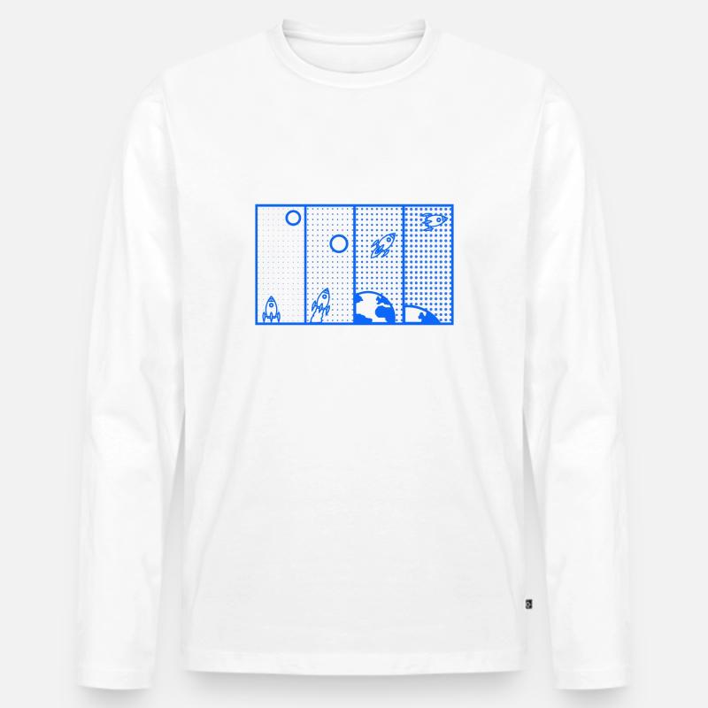 Dotty Rocket ausziehen - Männer Premium Bio Langarmshirt - Weiß