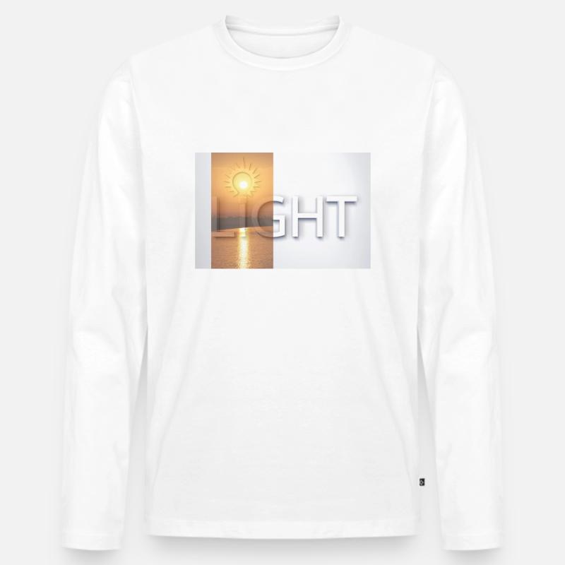 Light - Männer Premium Bio Langarmshirt - Weiß
