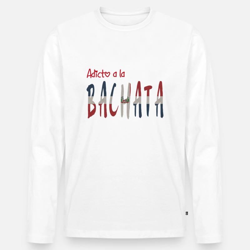 Adicto bei der Bachata RD - Männer Premium Bio Langarmshirt - Weiß