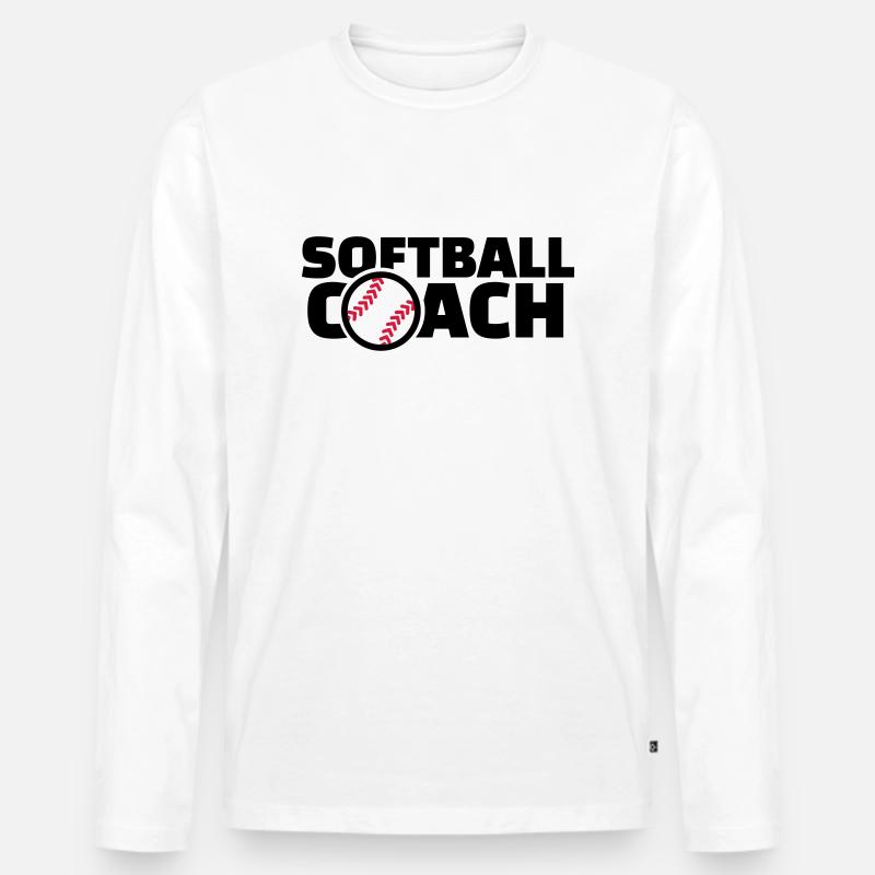 Softball - Männer Premium Bio Langarmshirt - Weiß