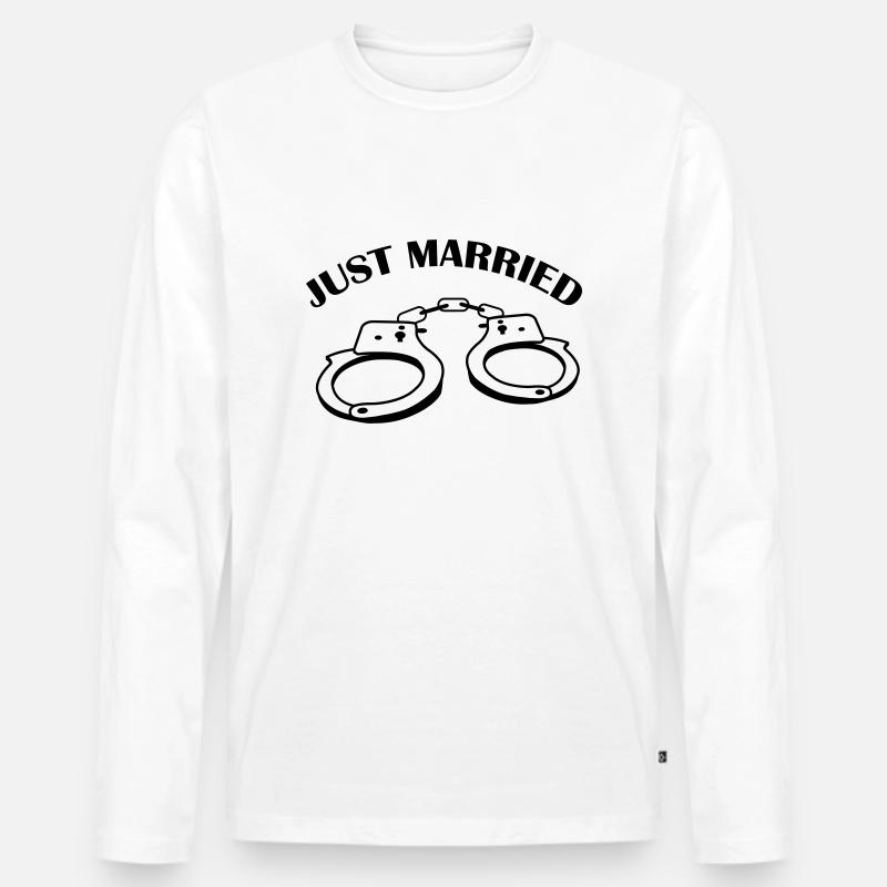 just_married_01 - Männer Premium Bio Langarmshirt - Weiß