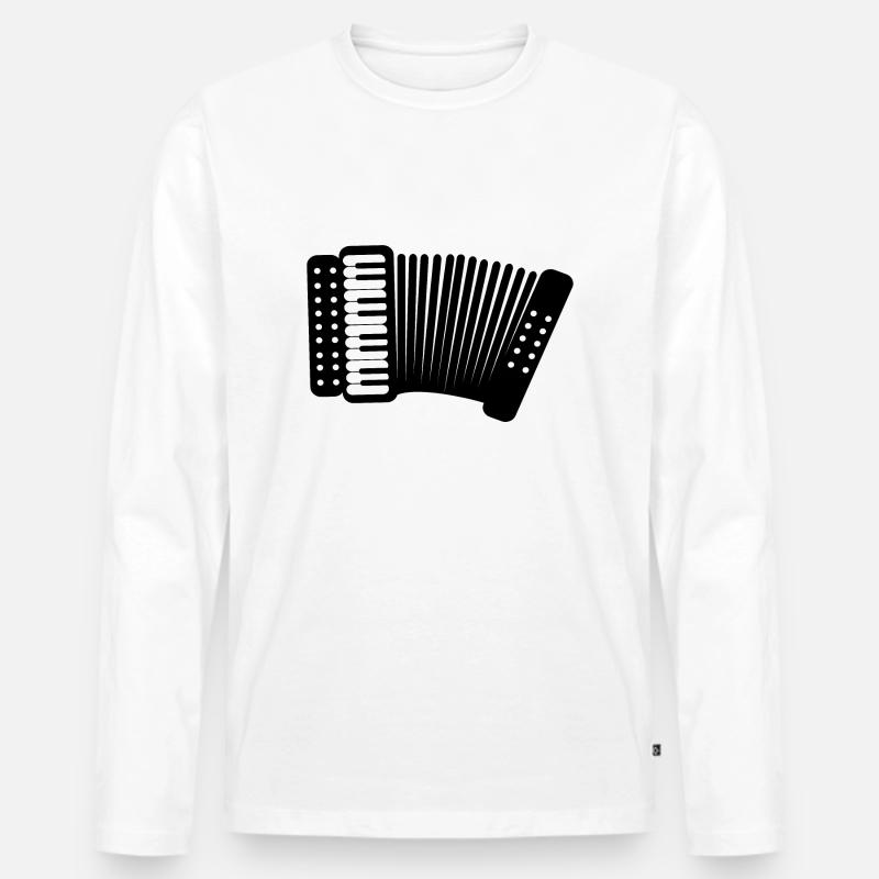 Akkordeon - Männer Premium Bio Langarmshirt - Weiß