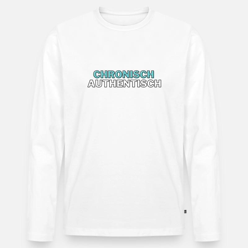 Chronisch authentisch - Männer Premium Bio Langarmshirt - Weiß