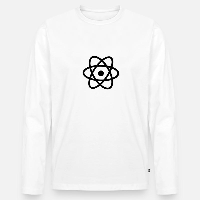 Physik Atom - Männer Premium Bio Langarmshirt - Weiß