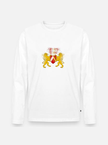 T-shirt Alsace Lions Blason Omega - T-shirt manches longues Premium bio Homme - blanc