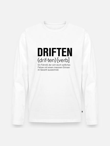 Driften - Männer Premium Bio Langarmshirt - Weiß
