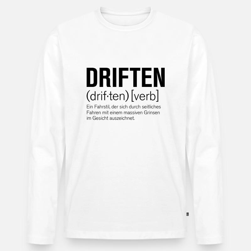 Driften - Männer Premium Bio Langarmshirt - Weiß
