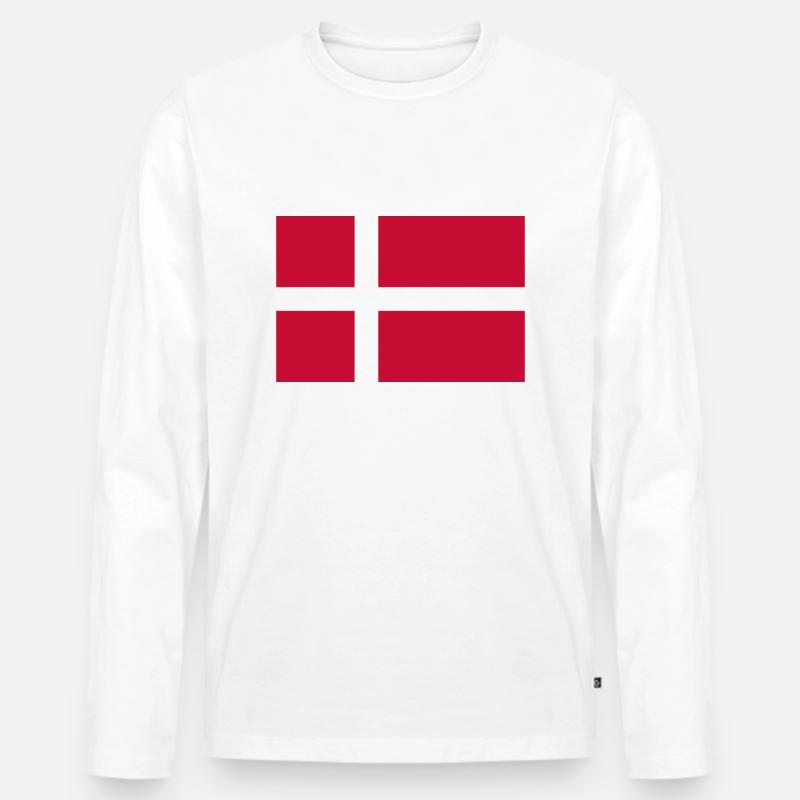 Denmark - Männer Premium Bio Langarmshirt - Weiß