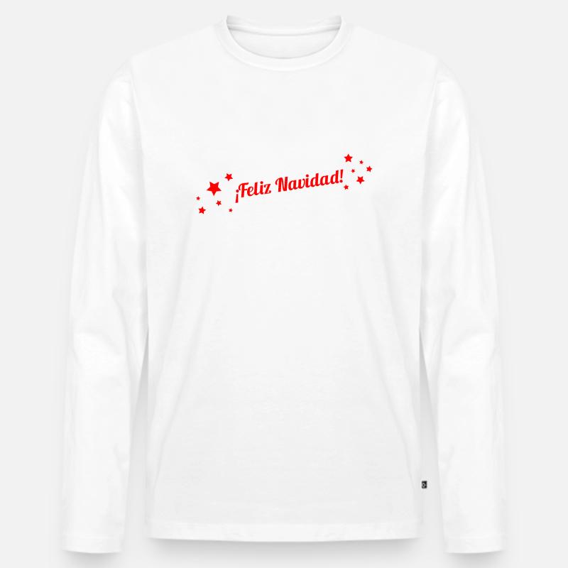 Feliz Navidad - Männer Premium Bio Langarmshirt - Weiß