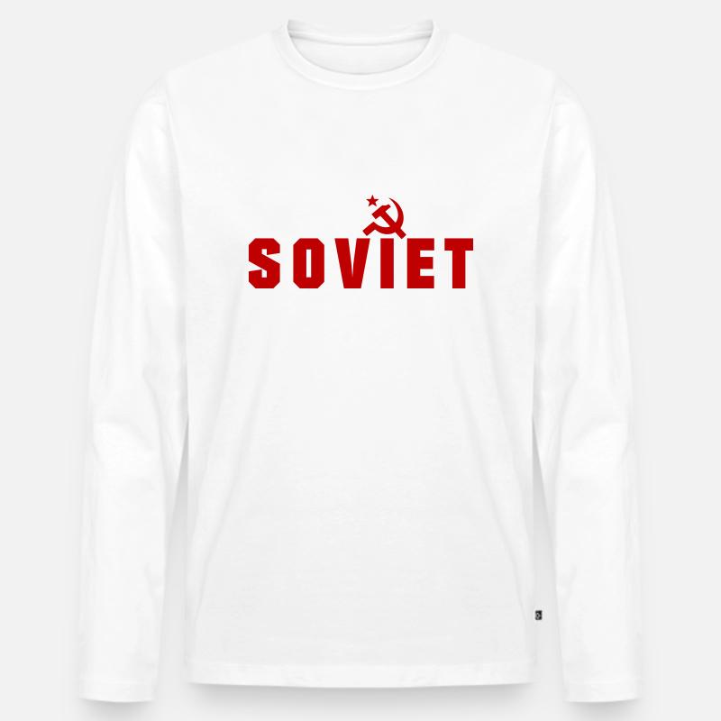 Soviet - Russland - Männer Premium Bio Langarmshirt - Weiß