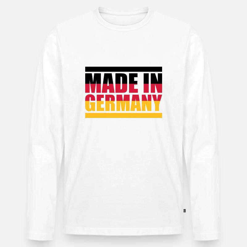 Made in Germany - Männer Premium Bio Langarmshirt - Weiß