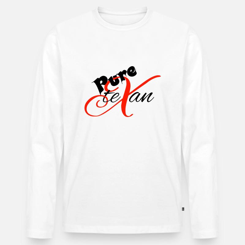 PureTexan - Männer Premium Bio Langarmshirt - Weiß