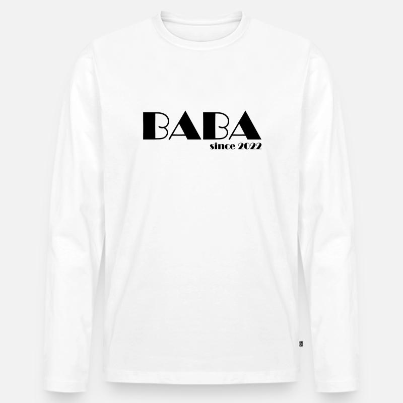 BABA since 2022 s - Männer Premium Bio Langarmshirt - Weiß
