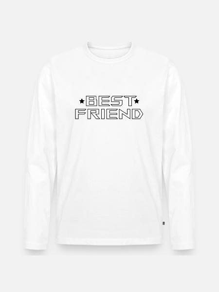 Best Friend Tshirt white - Männer Premium Bio Langarmshirt - Weiß