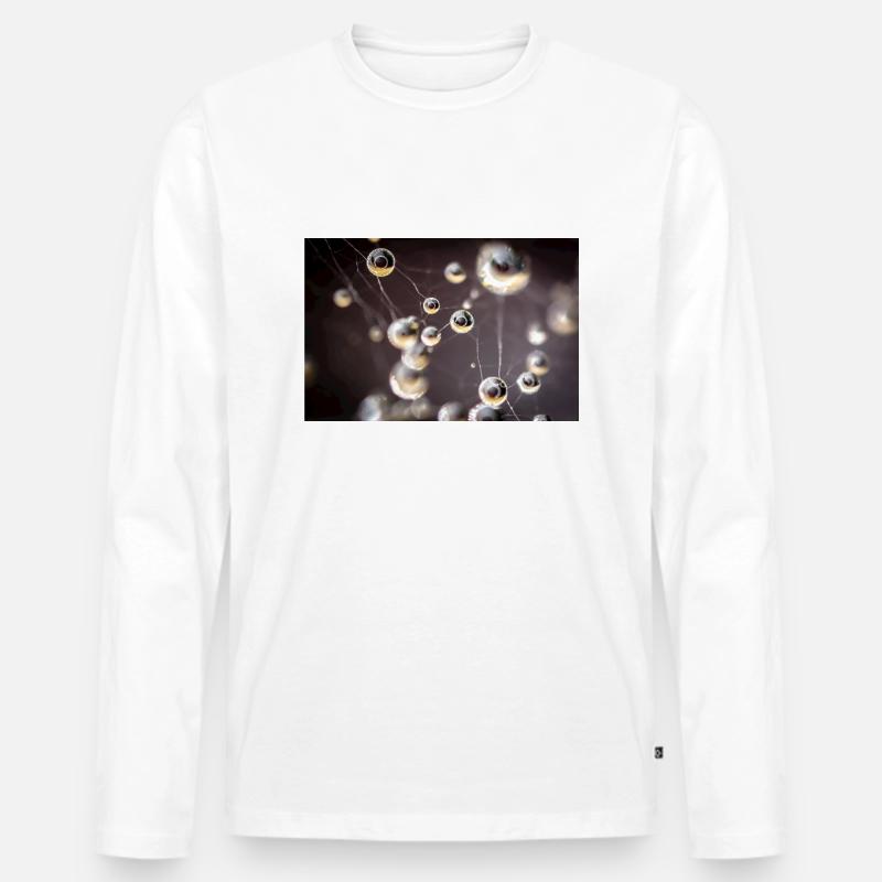 Tröpfchen - Männer Premium Bio Langarmshirt - Weiß