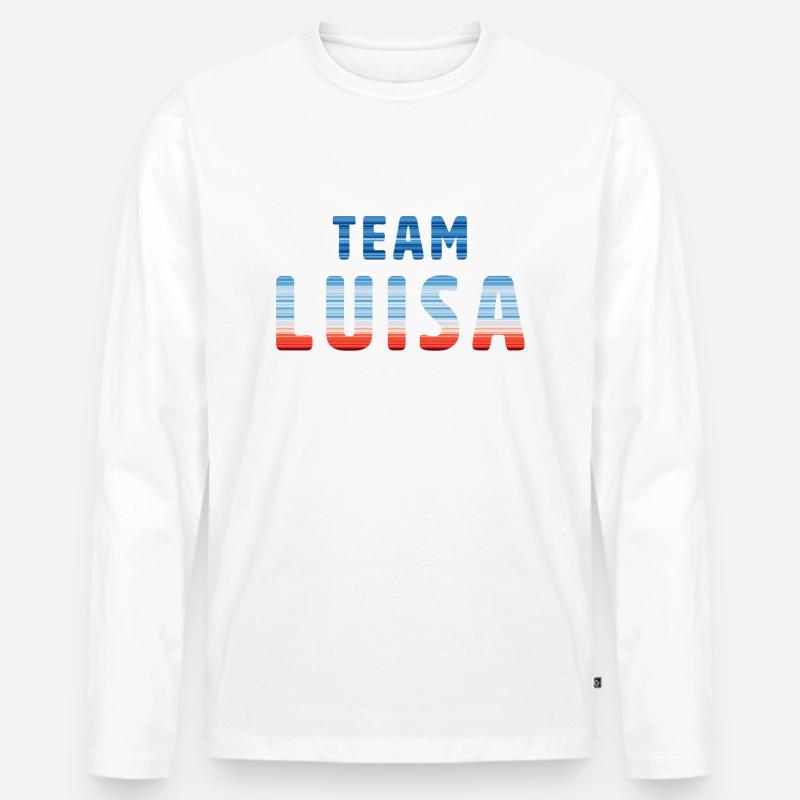 Team Luisa | Warming Stripes - Männer Premium Bio Langarmshirt - Weiß