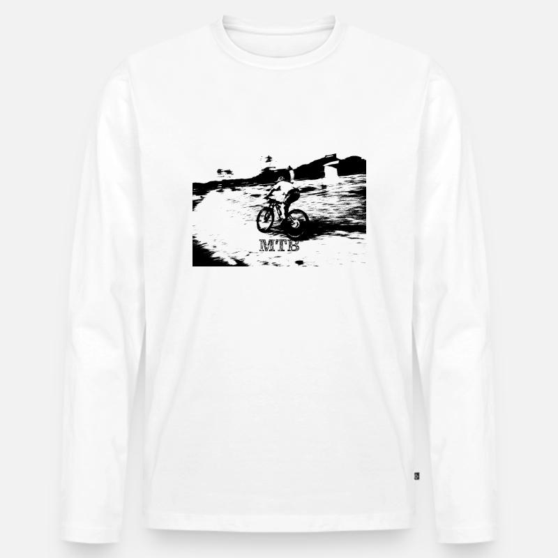 mtb mtb bmx - Männer Premium Bio Langarmshirt - Weiß