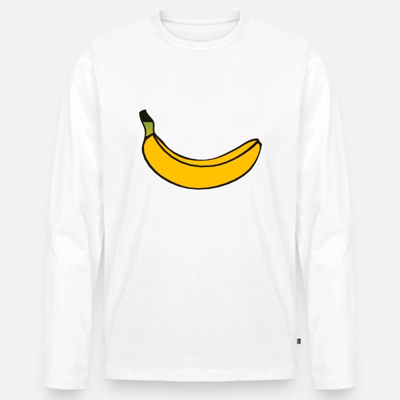 Banane 7 A - Männer Premium Bio Langarmshirt - Weiß