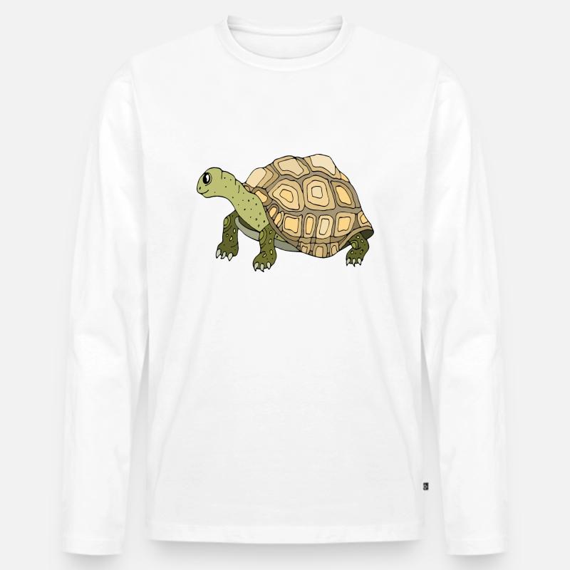 Schildkröte - Männer Premium Bio Langarmshirt - Weiß