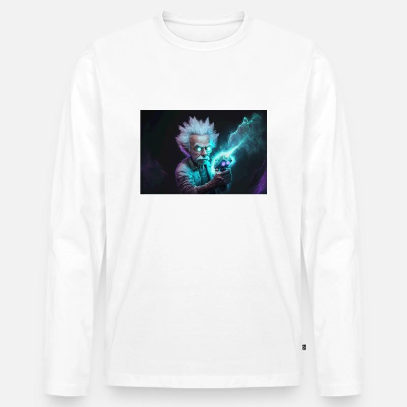 Ricks böse Machenschaften - Männer Premium Bio Langarmshirt - Weiß
