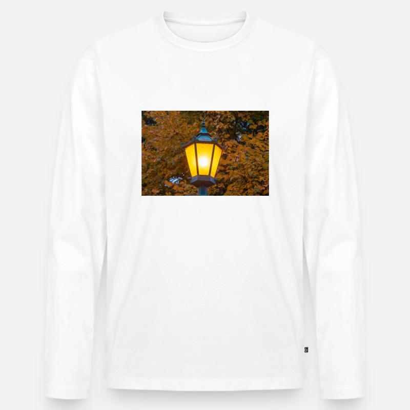 Alte Straßenlaterne - Männer Premium Bio Langarmshirt - Weiß