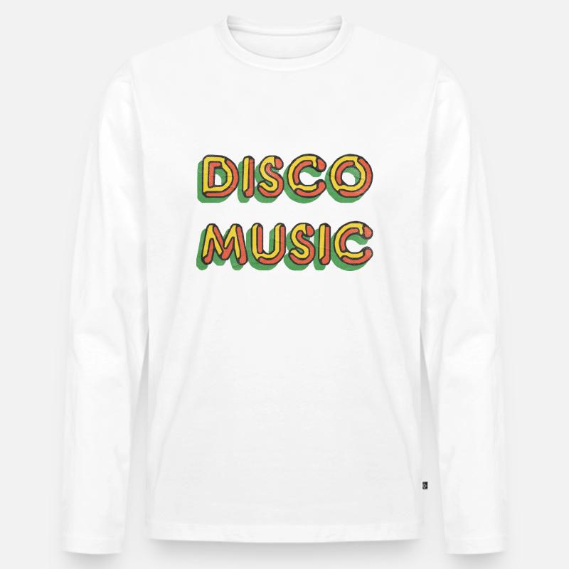 Disco Musik Grunge Stil - Männer Premium Bio Langarmshirt - Weiß