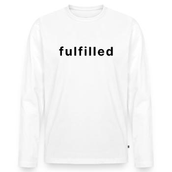 fulfilled. - Männer Premium Bio Langarmshirt - Weiß - Vorne - Nico (187cm)