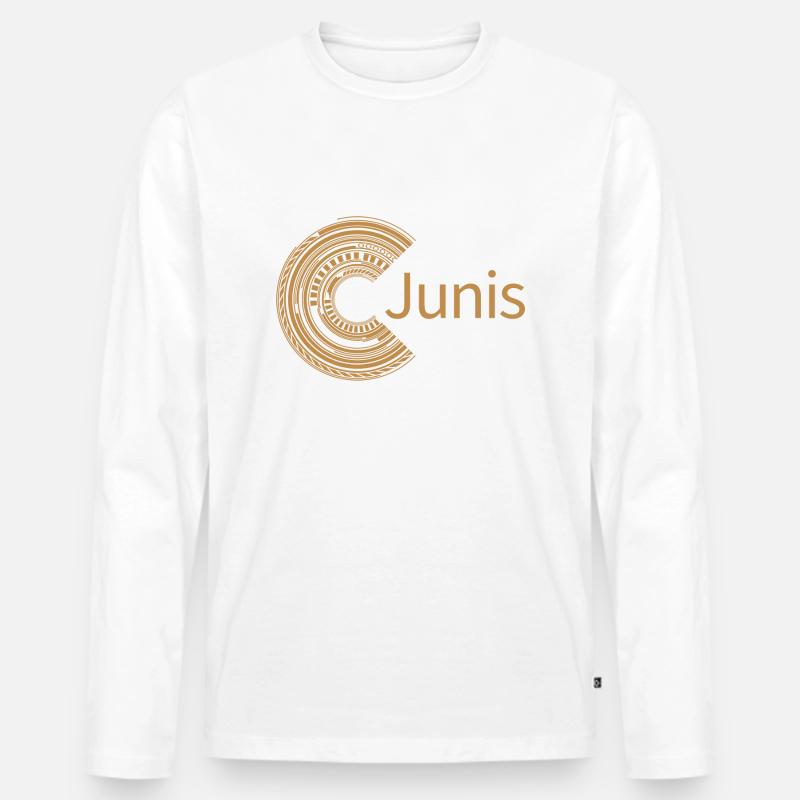 Für Junis - Männer Premium Bio Langarmshirt - Weiß