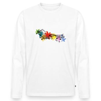 Nimms leicht - Männer Premium Bio Langarmshirt - Weiß - Vorne - Nico (187cm)