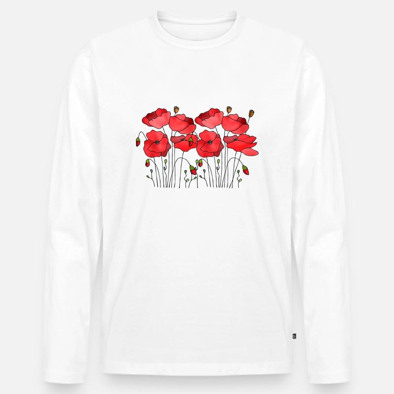 Blumen - Männer Premium Bio Langarmshirt - Weiß