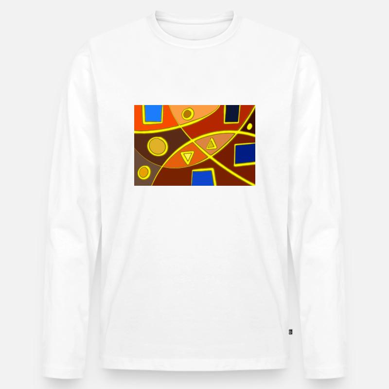 Forme astratte - Maglia a manica lunga ecologica premium da uomo - bianco