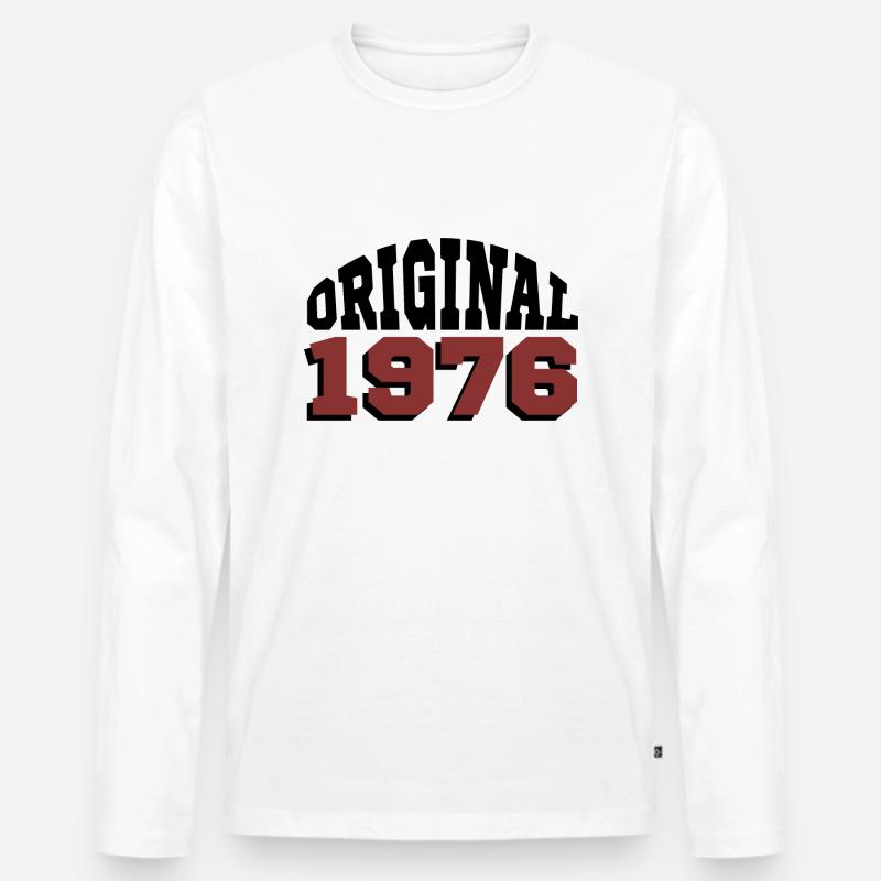 Original 1976 - Männer Premium Bio Langarmshirt - Weiß