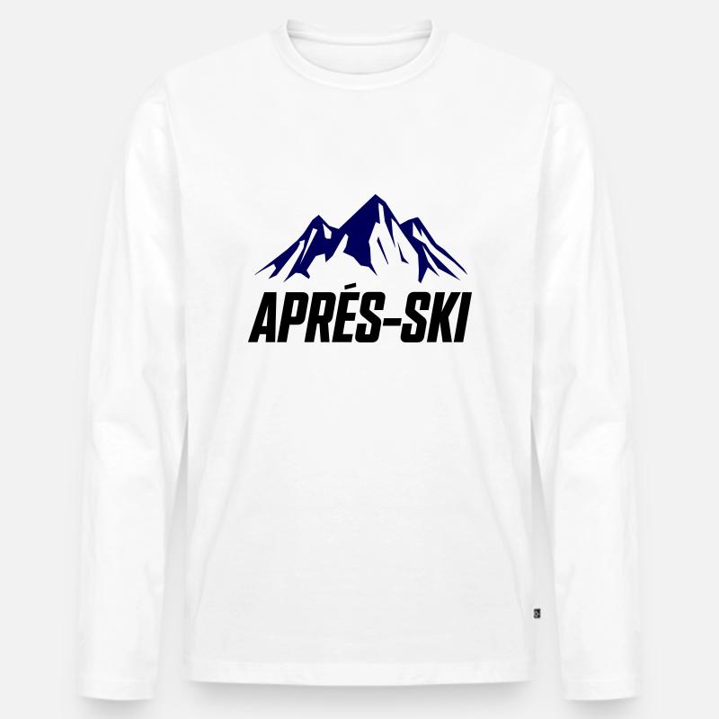 Apres ski berge - Männer Premium Bio Langarmshirt - Weiß