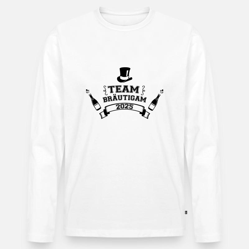 team bräutigam 2025 - Männer Premium Bio Langarmshirt - Weiß