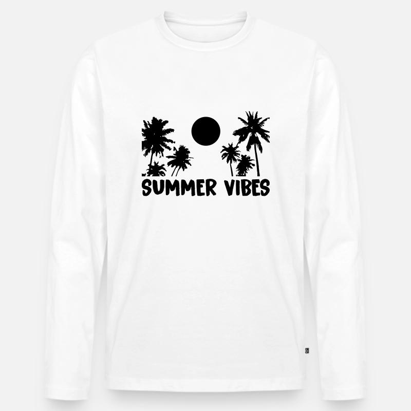 summer vibes - Männer Premium Bio Langarmshirt - Weiß